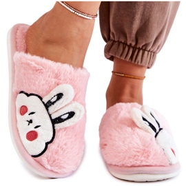 BM Ciabatte Da Donna In Pelliccia Con Coniglio Rosa chiaro Trisha