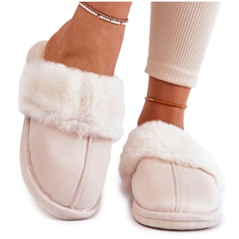 BM Ciabatte Liscio Da Donna Con Pelliccia Beige Chiaro Morisea