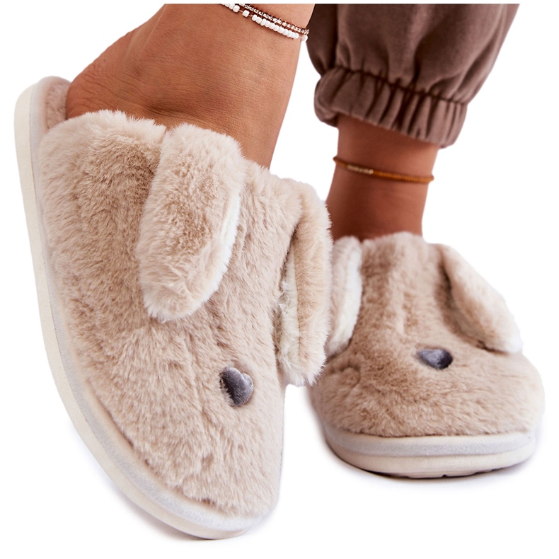 Pantofole Donna Beige Pelliccia, Pantofole Remmi