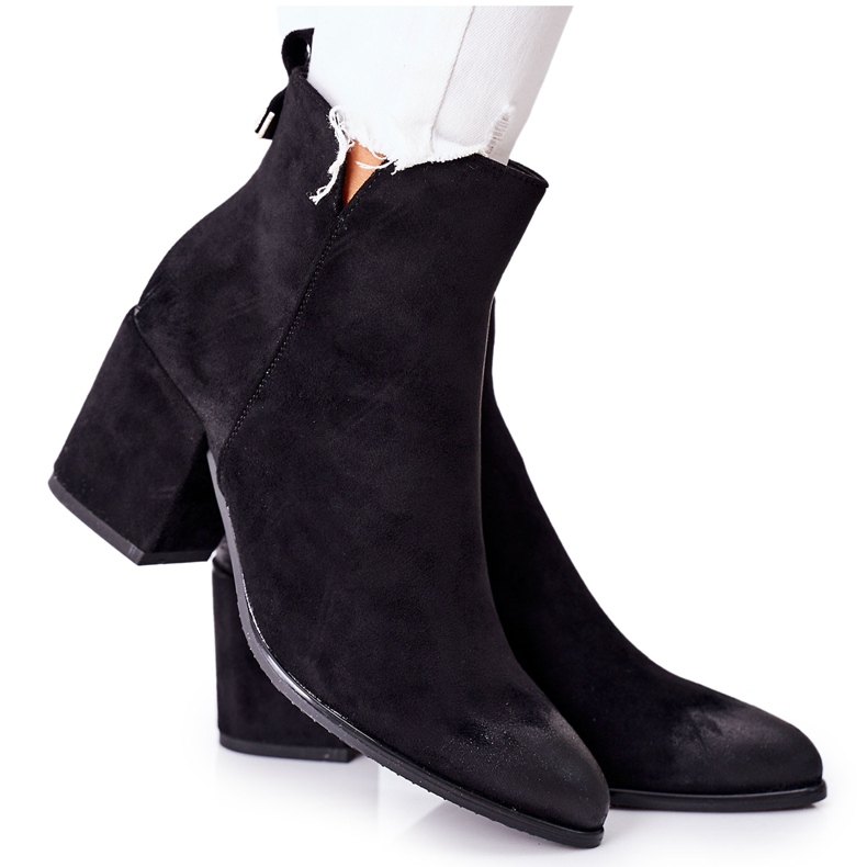 Vinceza Stivali Donna Con Tacco Camoscio Nero Carrick