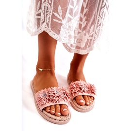 WJ1 Ciabatte Da Donna Con Fiori In Tessuto Rosa Susana