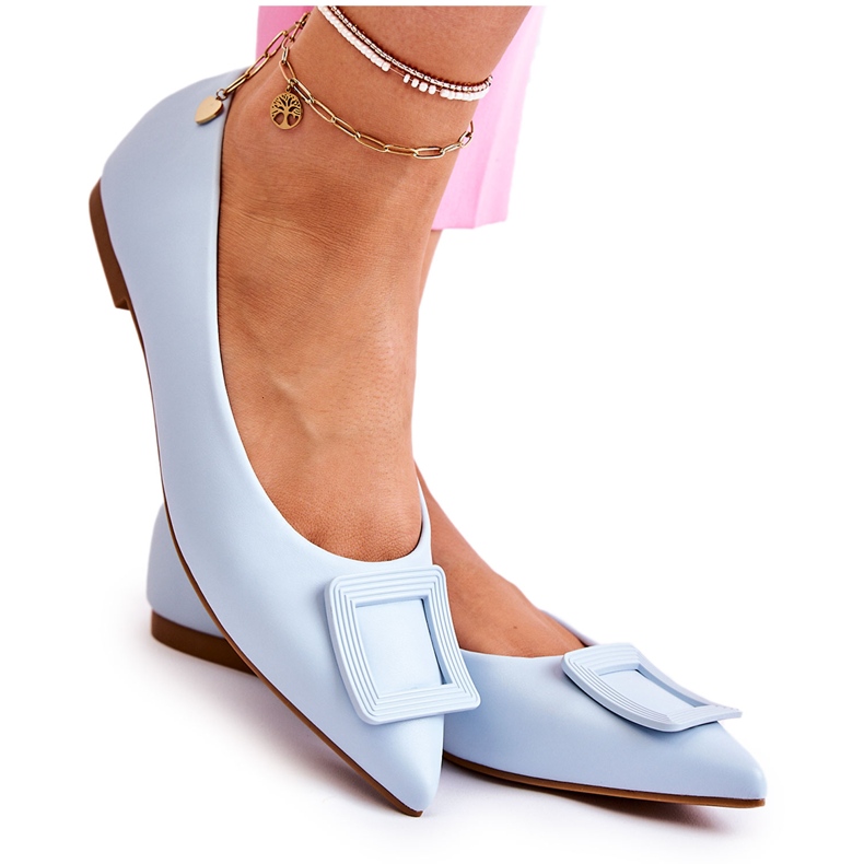 WS1 Ballerine in pelle con ornamento blu Simone Spitz
