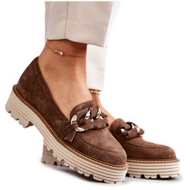 Scarpe da donna Suede Laura Messi 2523 Marrone verde