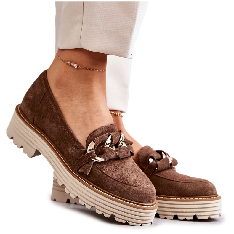 Scarpe da donna Suede Laura Messi 2523 Marrone verde