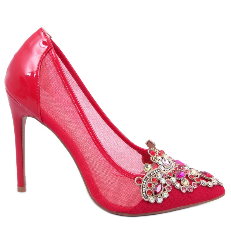 BM Tacchi alti da donna con pietre Monroe Red rosso