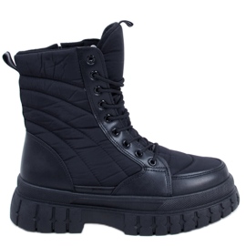 BM Stivale stringato piatto Barkin Negro nero