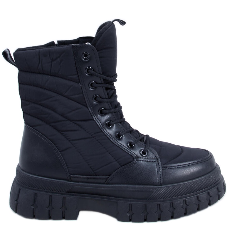 BM Stivale stringato piatto Barkin Negro nero