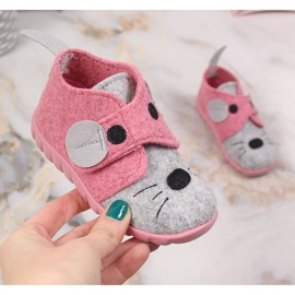 Ciabatte da casa in feltro per bambina con velcro Befado 526P104