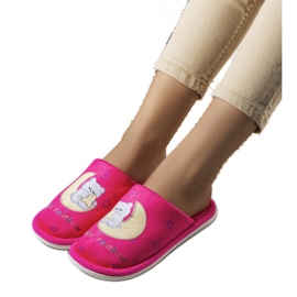 Morbide pantofole rosa neon luna arcobaleno