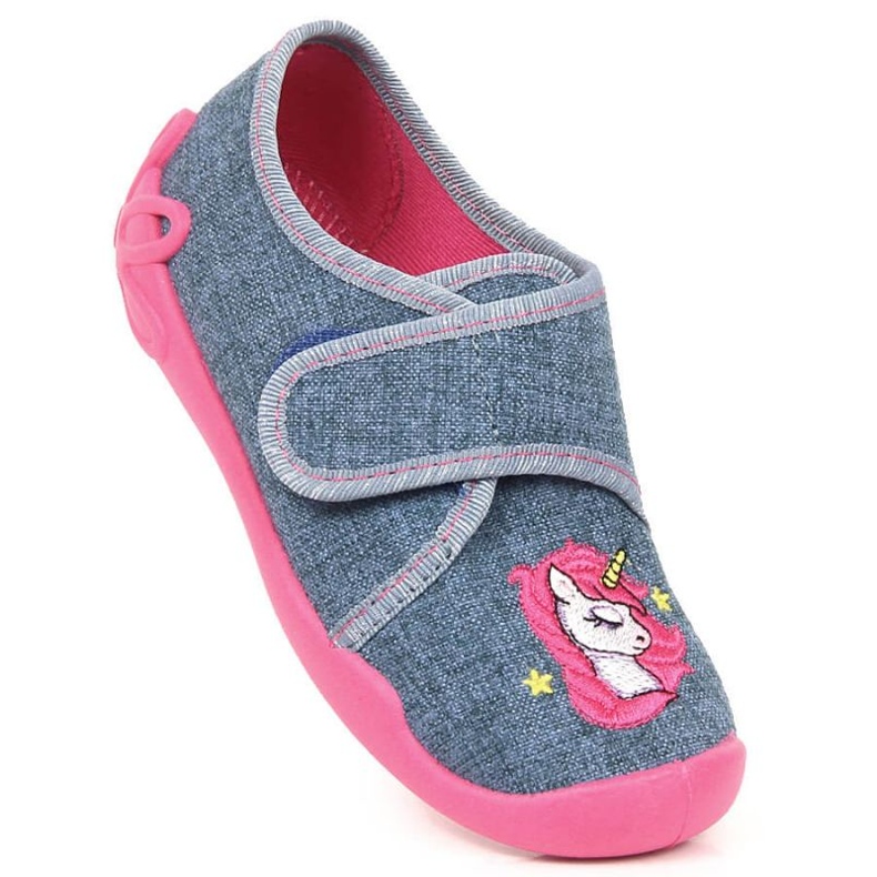 Ciabatte per la cameretta con unicorno Velcro Befado Jr BEF38 viola