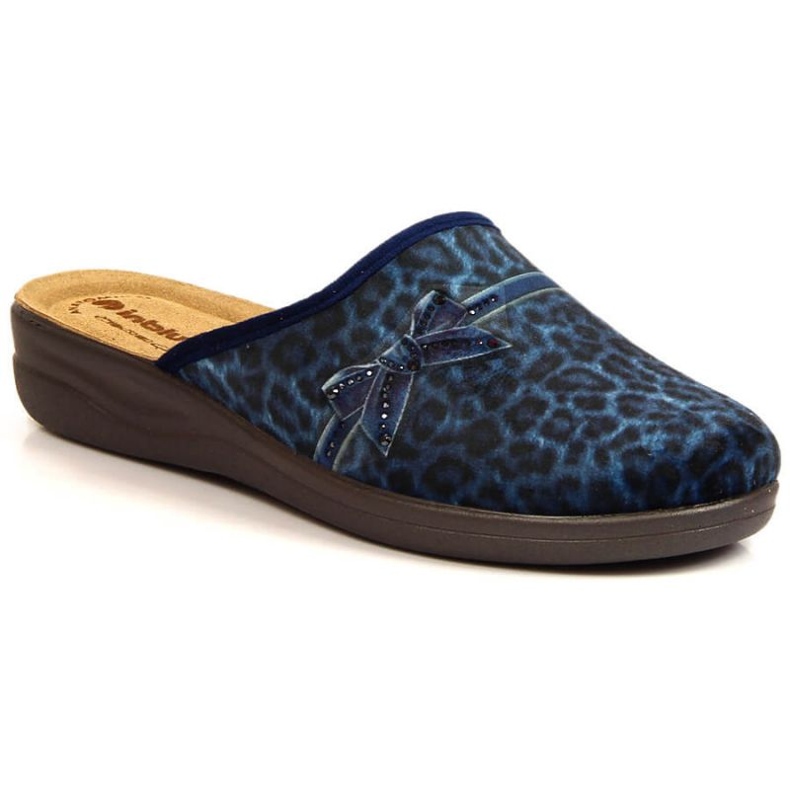 Comode ciabatte con stampa leopardata Inblu W ARC23A blu navy