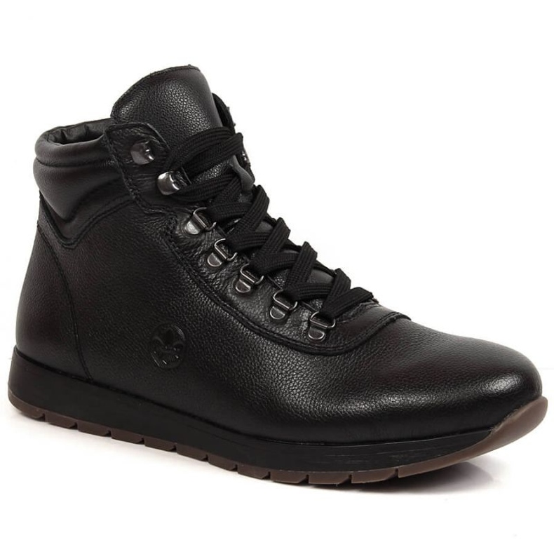 Stivali alti in pelle isolati Rieker M RKR552 nero