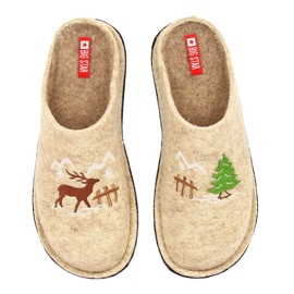 Pantofole da casa realizzate in feltro di lana Big Star INT1803A beige