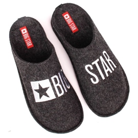 Pantofole da casa realizzate in feltro di lana Big Star INT1804 nero