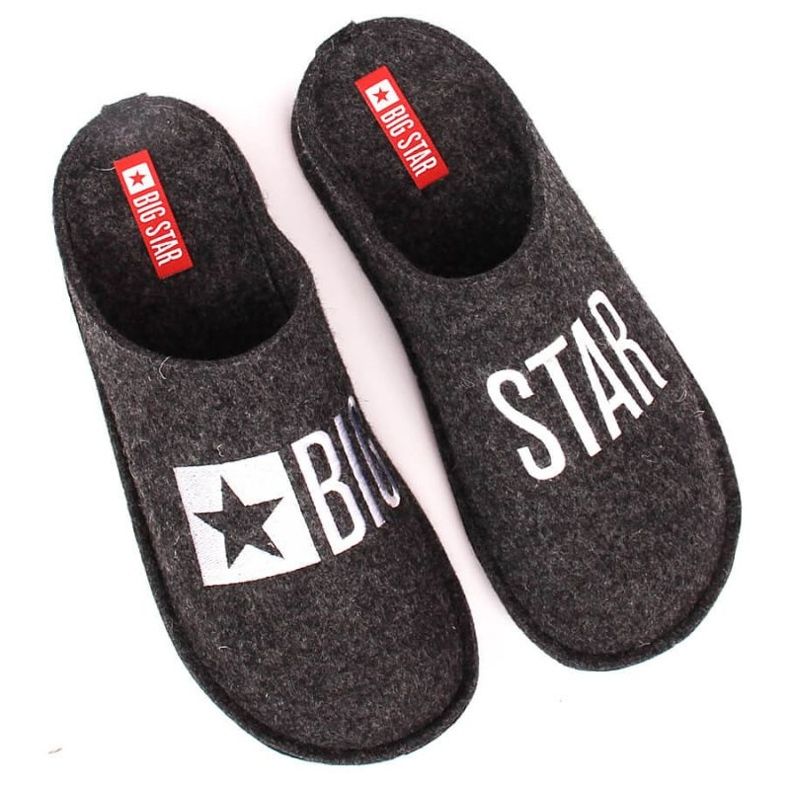 Pantofole da casa realizzate in feltro di lana Big Star INT1804 nero
