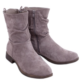 PA1 Stivali piatti in camoscio Theda Khaki beige