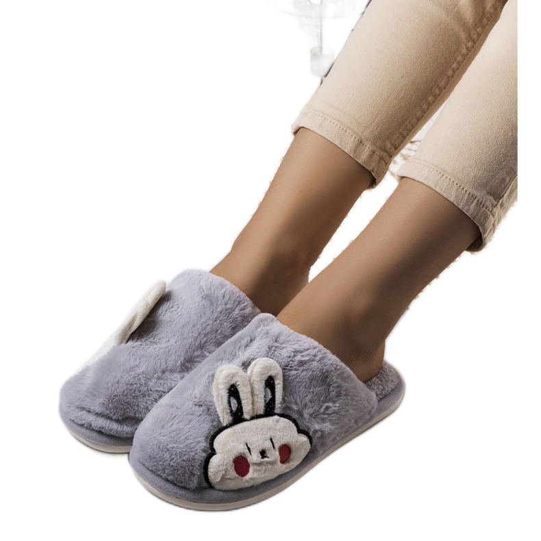 Pantofole grigie morbide Half Bunny grigio