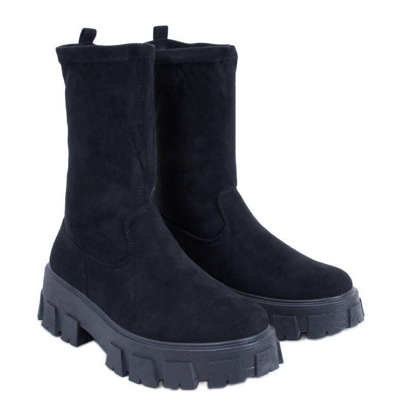 BM Phyllis Stivali flat in camoscio nero