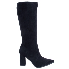 BM Farrah Stivali con tacco in camoscio nero