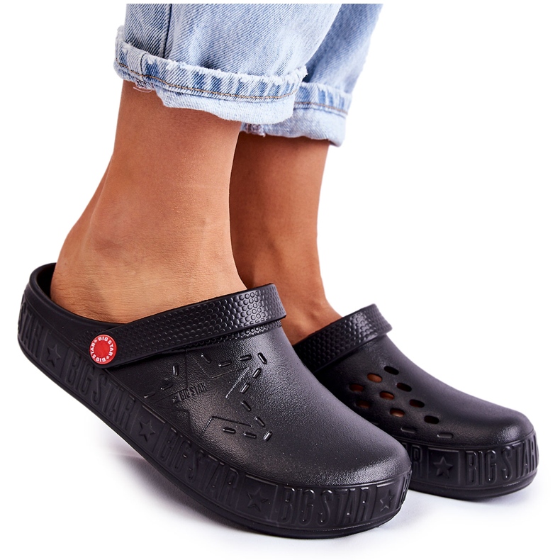 Pantofole leggere da donna Kroks Big Star II275001 nere nero