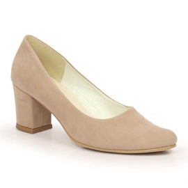 Décolleté in camoscio beige da donna sul palo Azali 1470