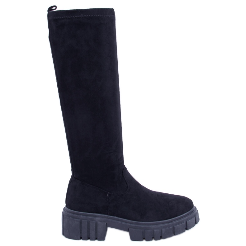 BM Stivali in camoscio con suola spessa Cards Black nero