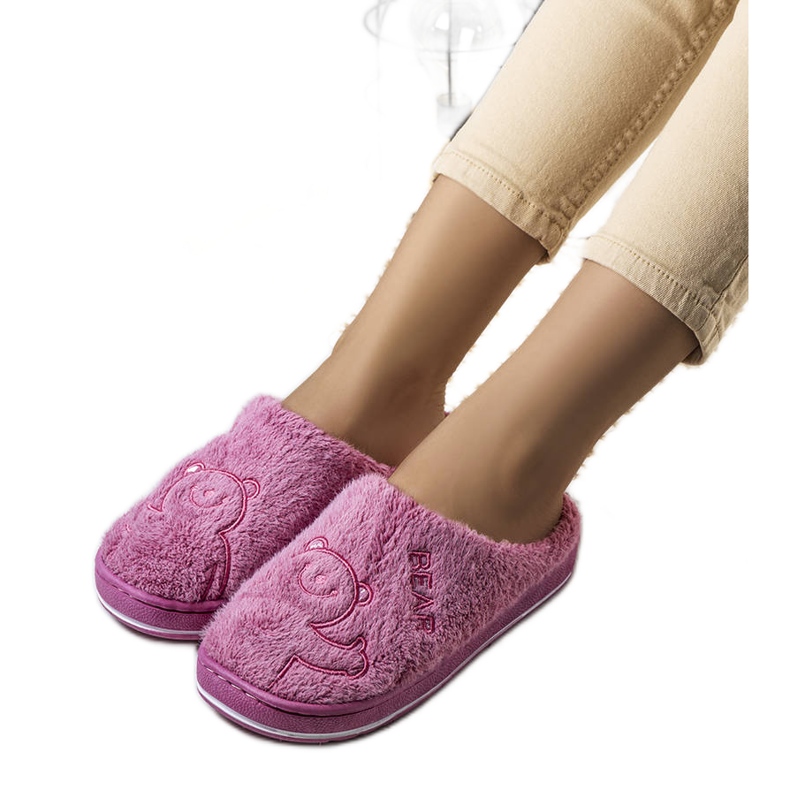 BM Morbide pantofole Smile Bear rosa scuro