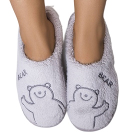 BM Pantofole morbide grigie Smile Bear grigio