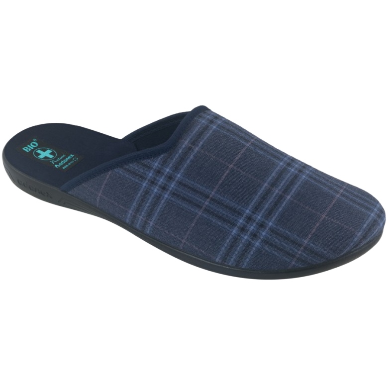 Pantofole a scacchi da uomo Adanex 27319 blu navy blu