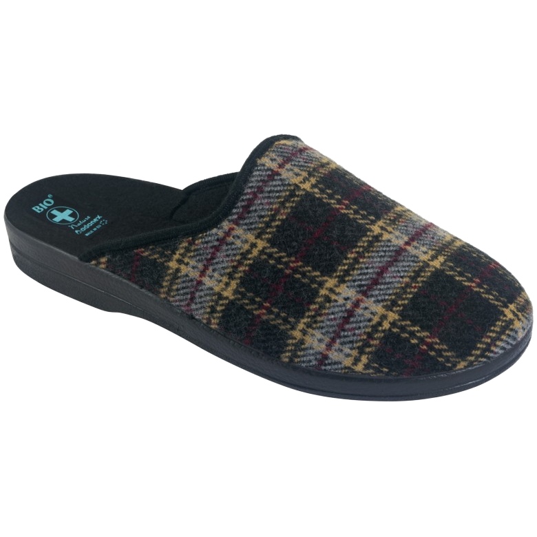 Pantofole scozzesi Adanex da uomo 27671 beige nero multicolore