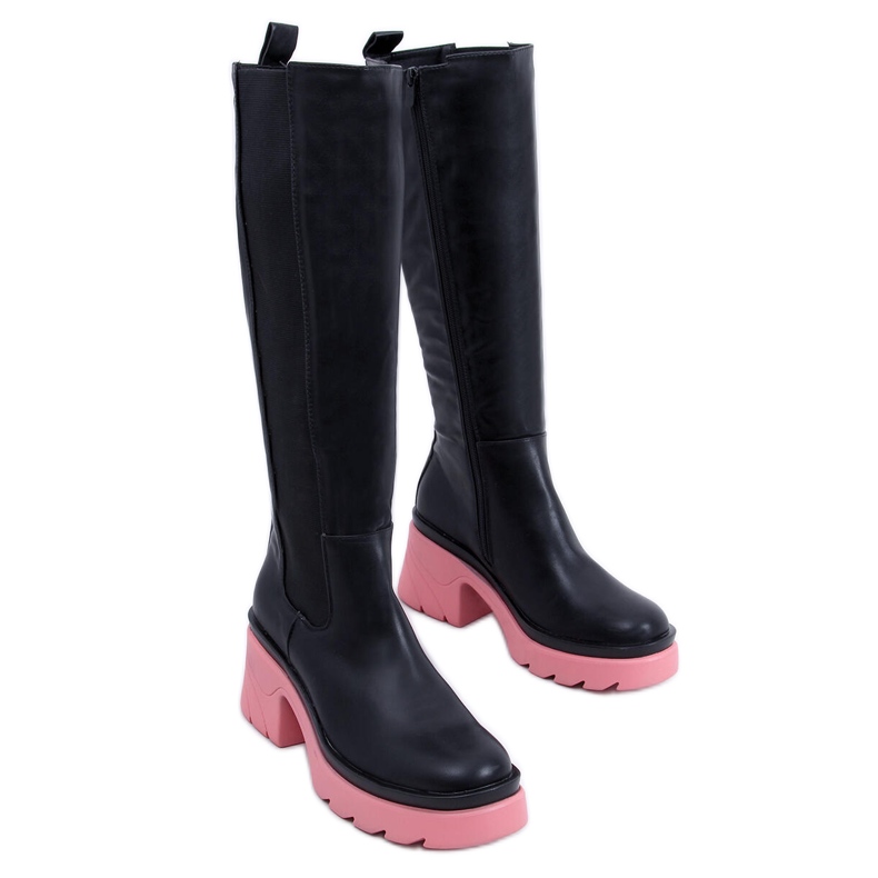 PA1 Stivali con suole colorate di Woods BLACK/PEACHPUFF nero