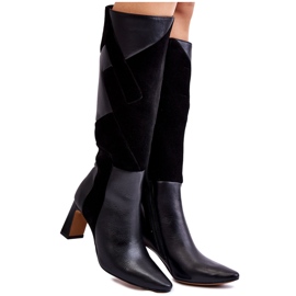 Stivali Al Ginocchio In Pelle Da Donna Maciejka 05784-01 Neri nero