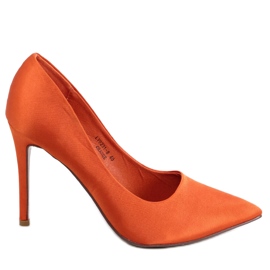 Tacchi alti da donna in raso Talia Orange arancia