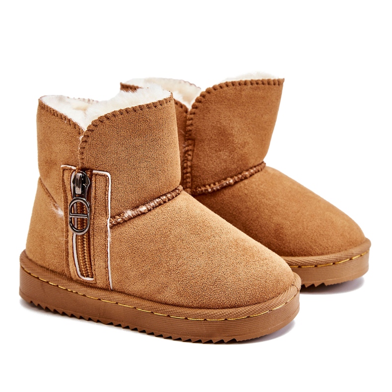 Stivali da neve isolanti slip-on per bambini Camel Catellie marrone
