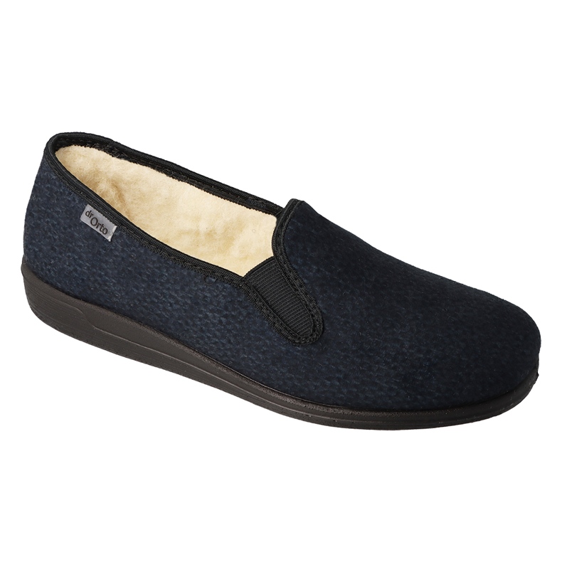 Pantofole da uomo Befado isolate con lana pu 013M319, nero e blu navy