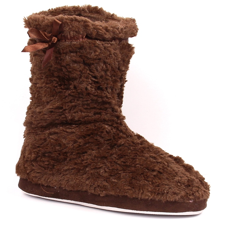 BM Pantofole da donna alte in pelliccia di pelliccia marrone Stella