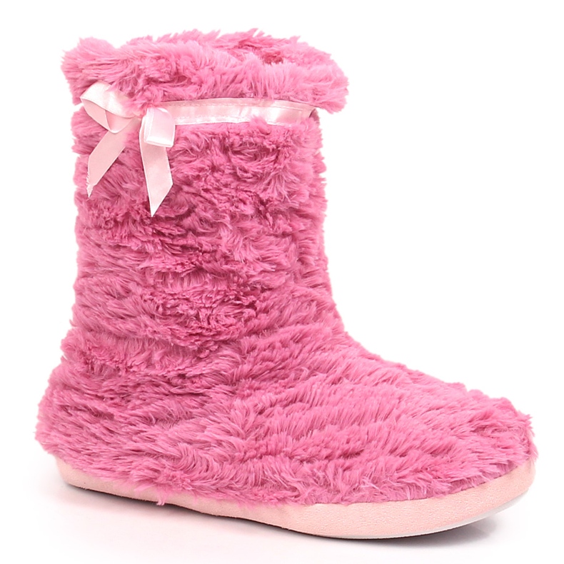 BM Pantofole alte da donna in pelliccia rosa Stella