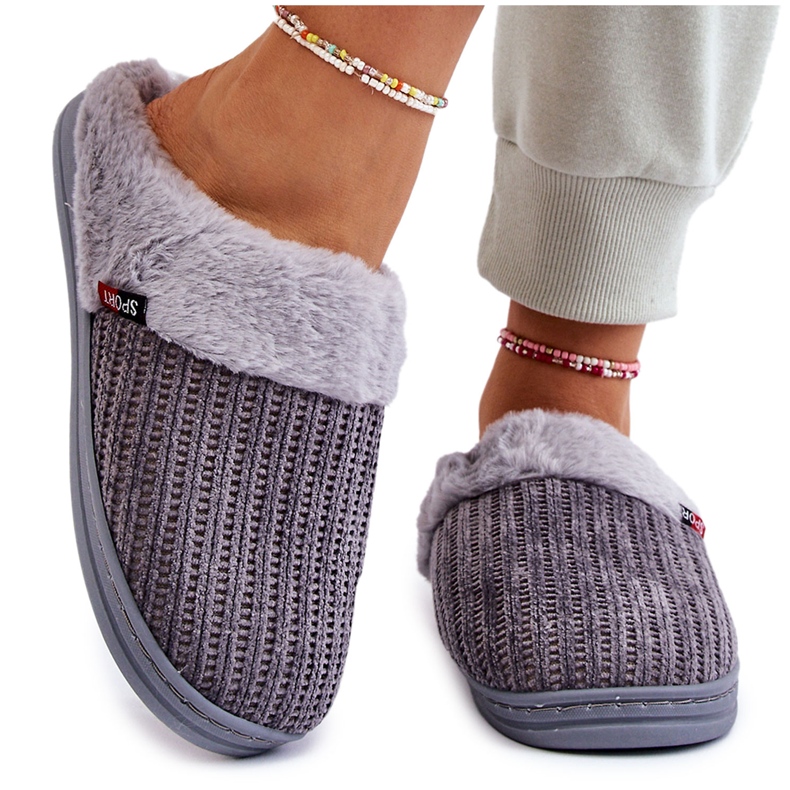 Pantofole Slip-On Isolate Da Donna Con Pelliccia Leriss Grigio