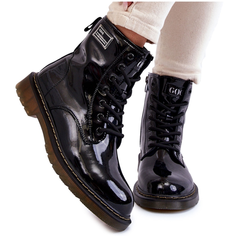 Stivali isolati laccati da donna GOE II2N4050 neri nero