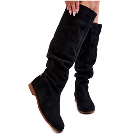 Stivali Al Ginocchio Da Donna In Pelle Scamosciata Maciejka 05790-01 Neri nero