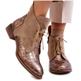 Scarpe con Tacco Piatto in Pelle Maciejka 2878J-04 Beige