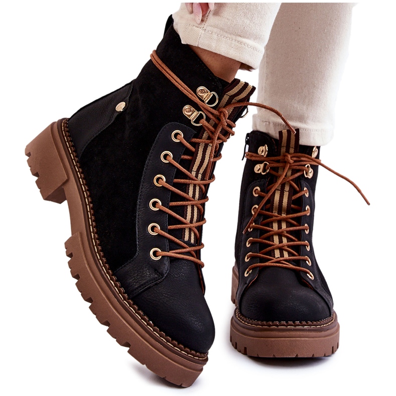 Stivali Trapper in camoscio nero Alette