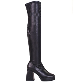 Stivali alti alla coscia neri oversize Shelovet da donna nero
