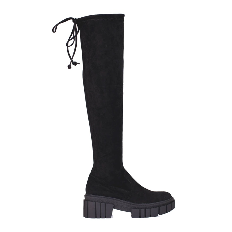Moschettieri con plateau da donna Shelovet in camoscio nero
