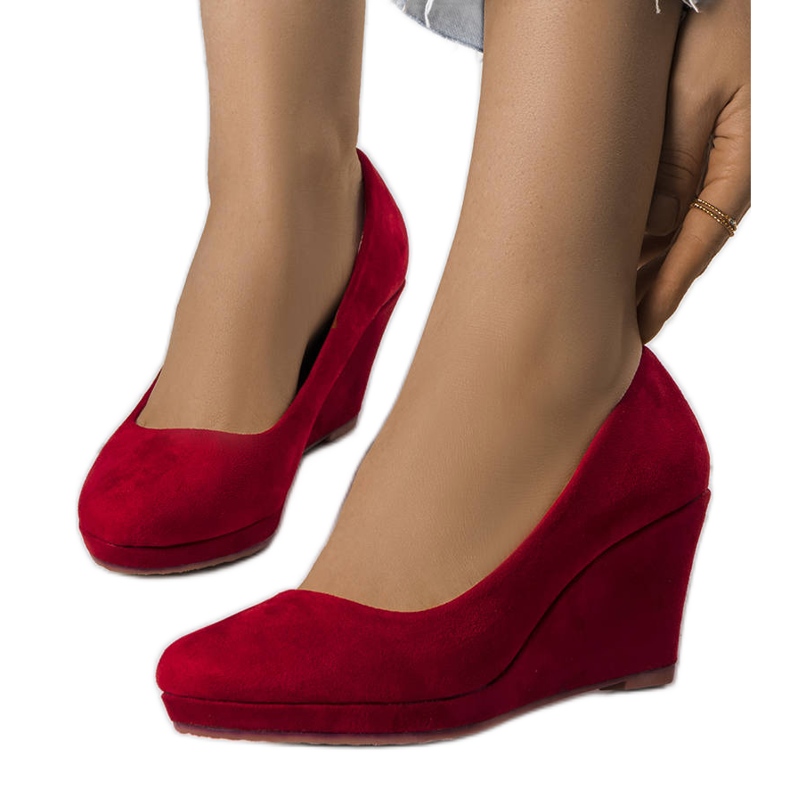 PA1 Décolleté con zeppa rosse di Reine rosso