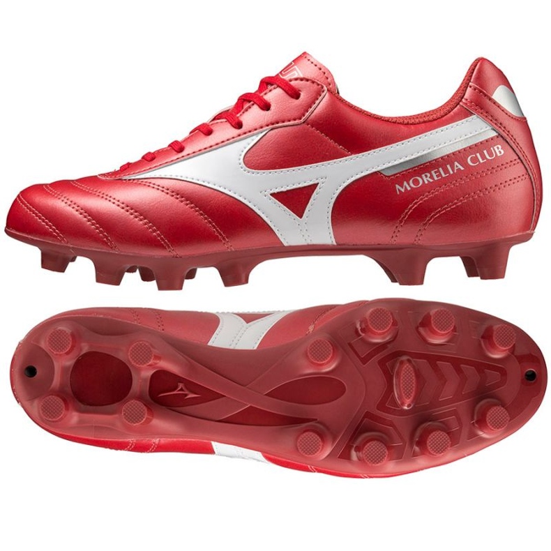 Scarpe da calcio Mizuno Morelia Ii Club Md M P1GA221660 rosso arance e rosse