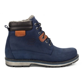 Kampol Stivali invernali da uomo in pelle 128KAM blu navy