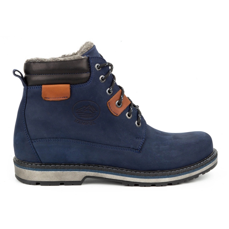 Kampol Stivali invernali da uomo in pelle 128KAM blu navy