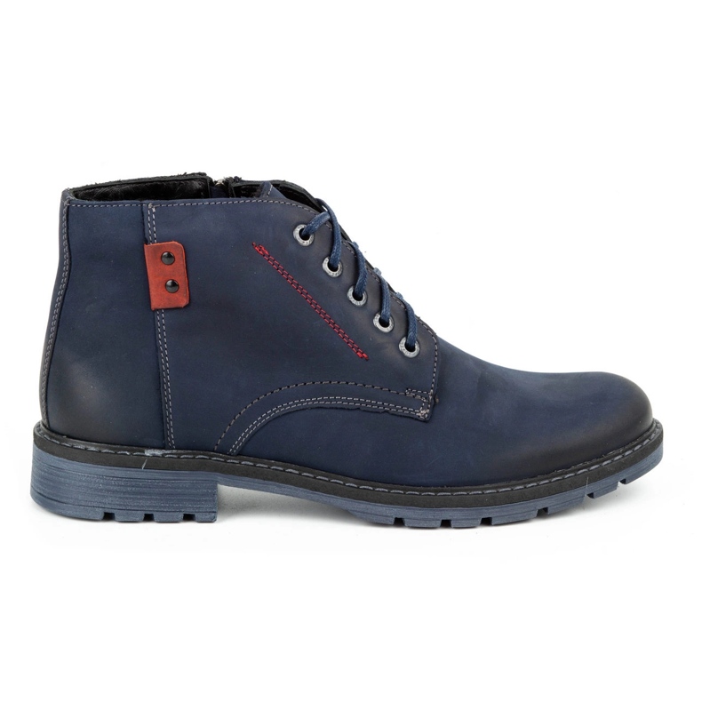 Kampol Stivali invernali da uomo in pelle 103KAM blu navy