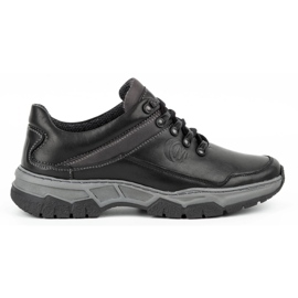 Olivier Scarpa casual da uomo in pelle 842MA nera nero